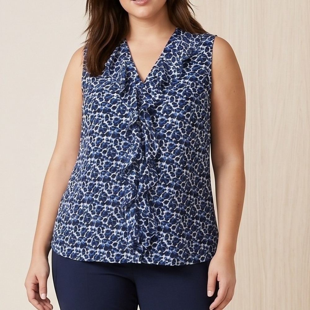 Laura Animal Print  Top‎ Blue 18